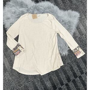 Lovely Melody Women’s‎ Waffle Knit Color Block Designed Top Size XL